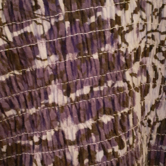 Women's Purple and White Boho Short Sleeve Babydoll Style Top size 18-20 - Picture 3 of 8